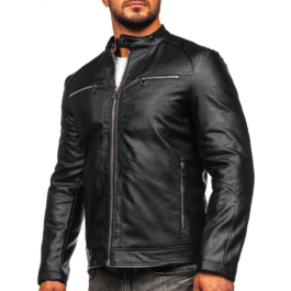Black Cafe Racer Retro Motorcycle Biker Style Mens Leather Jacket