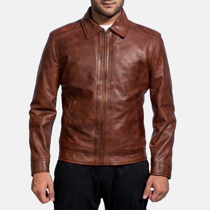 AFZI Premium Brown Leather Jacket