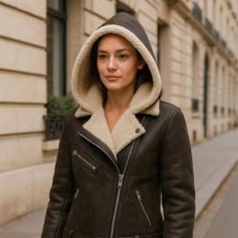 Women’s Faux Fur Shearling Winter Coat  Lambskin Leather Jacket