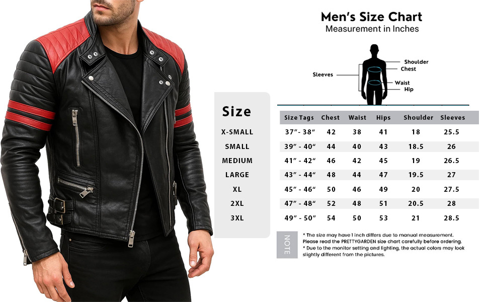 AFZI Brando Red Stripes Quilted Racer Motorcycle Lambskin Black Vintage Biker Jacket For Men - Image 6